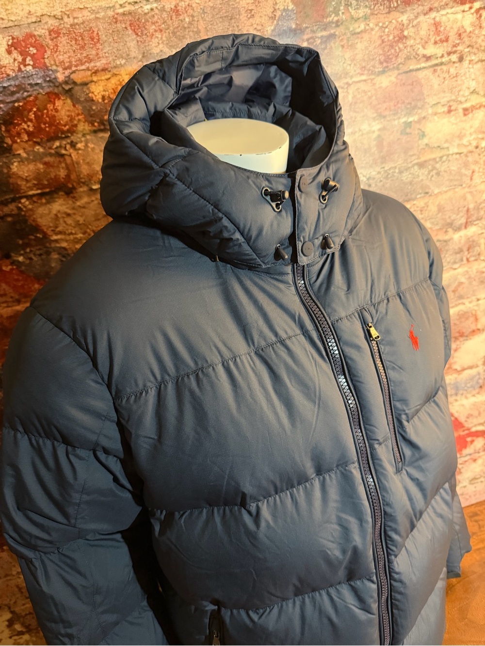 Polo by Ralph Lauren Navy Quilted Puffer Coat with Hood